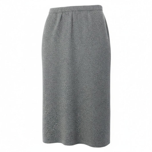 9a19 Ballantyne バランタイン ピュアカシミヤ 100％ ニットスカート サイズF グレー Pure Cashmere Knit Skirtt18r