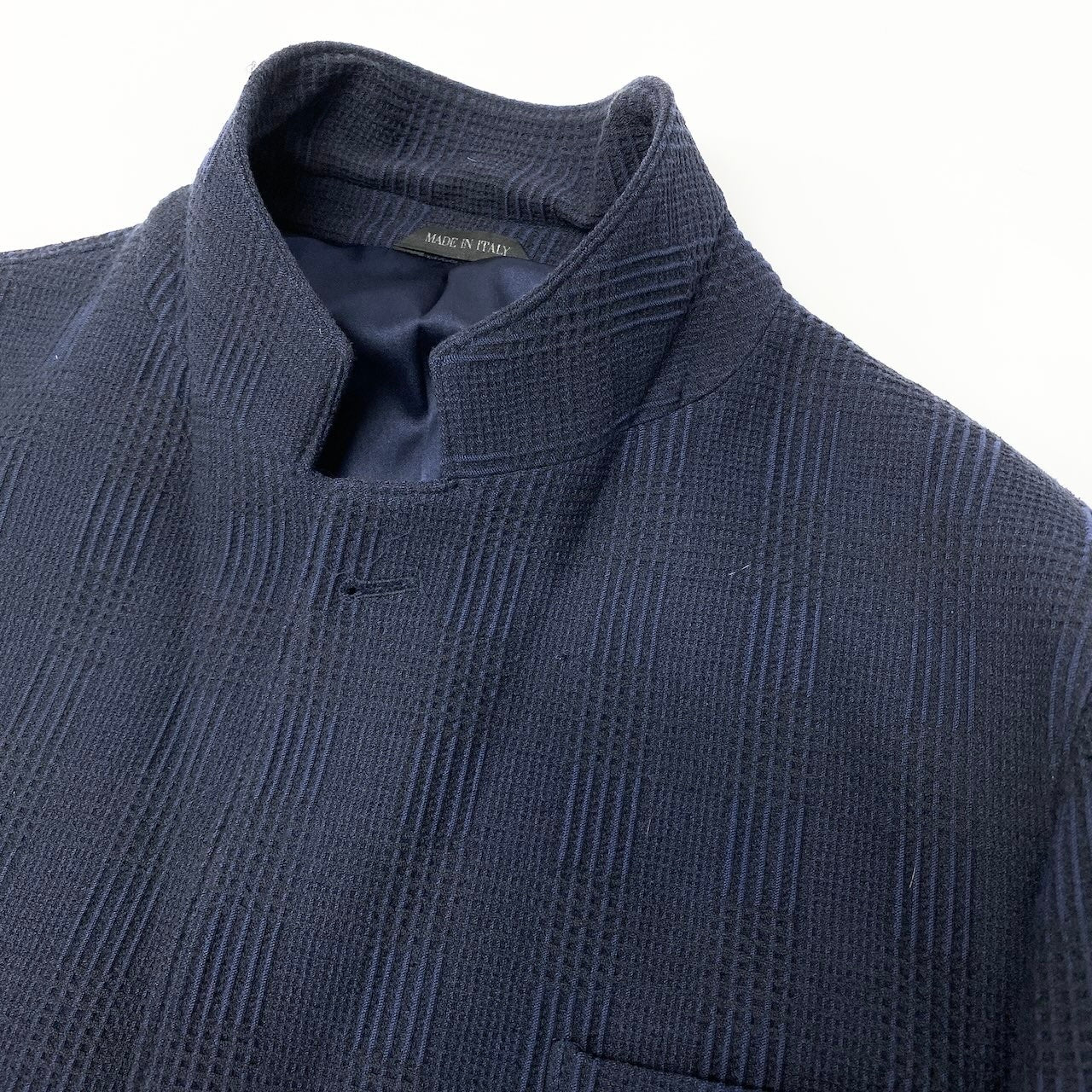 42c26 GIORGIO ARMANI ジョルジオアルマーニ テーラードジャケット  ブレザー チェック柄 アウター 60Rサイズ ネイビー メンズ 大きいサイズu02t