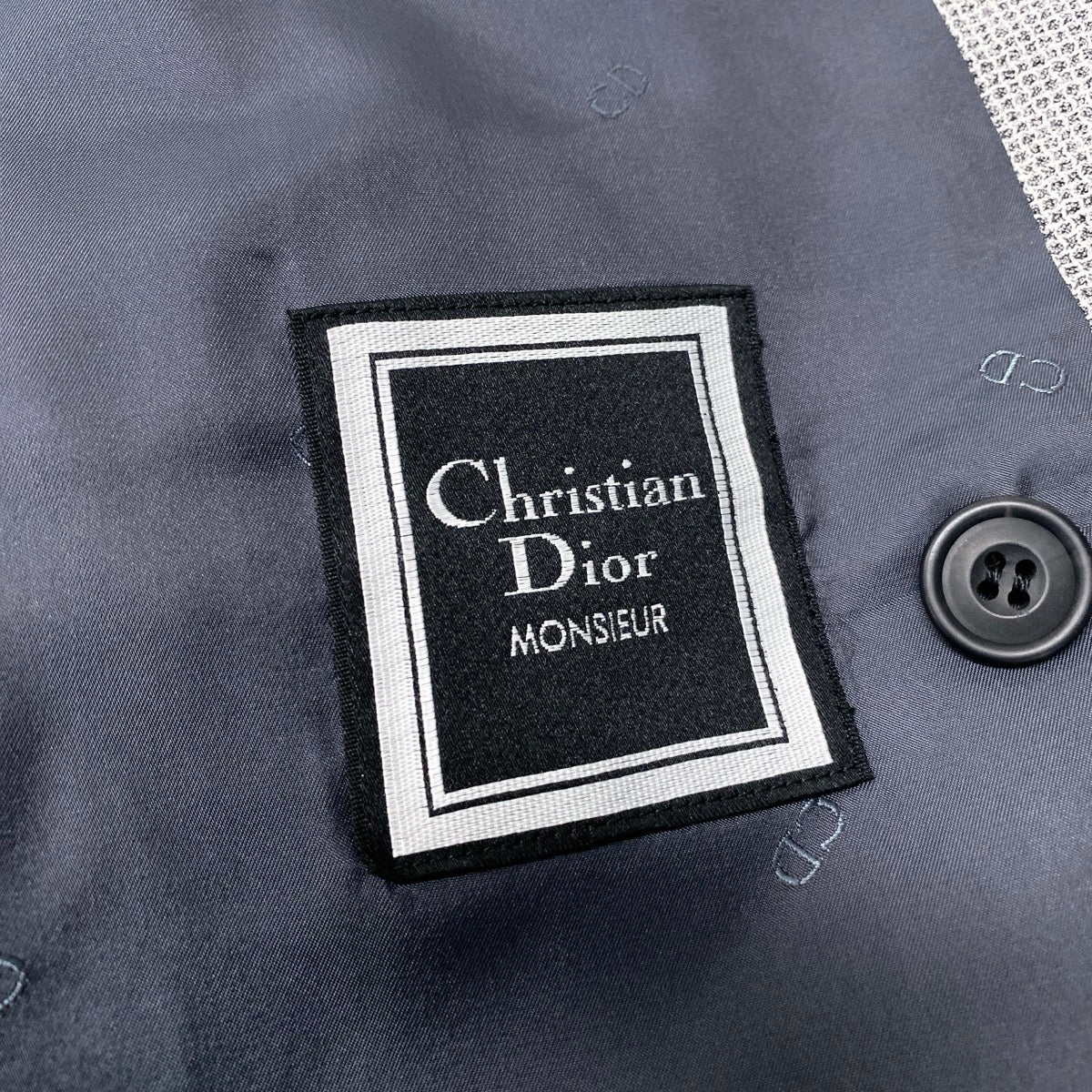 18f15 Christian Dior クリスチャンディオール セットアップ スーツ ダブル テーラードジャケット パンツ ピークドラペル Sサイズ グレー ウール メンズo07t