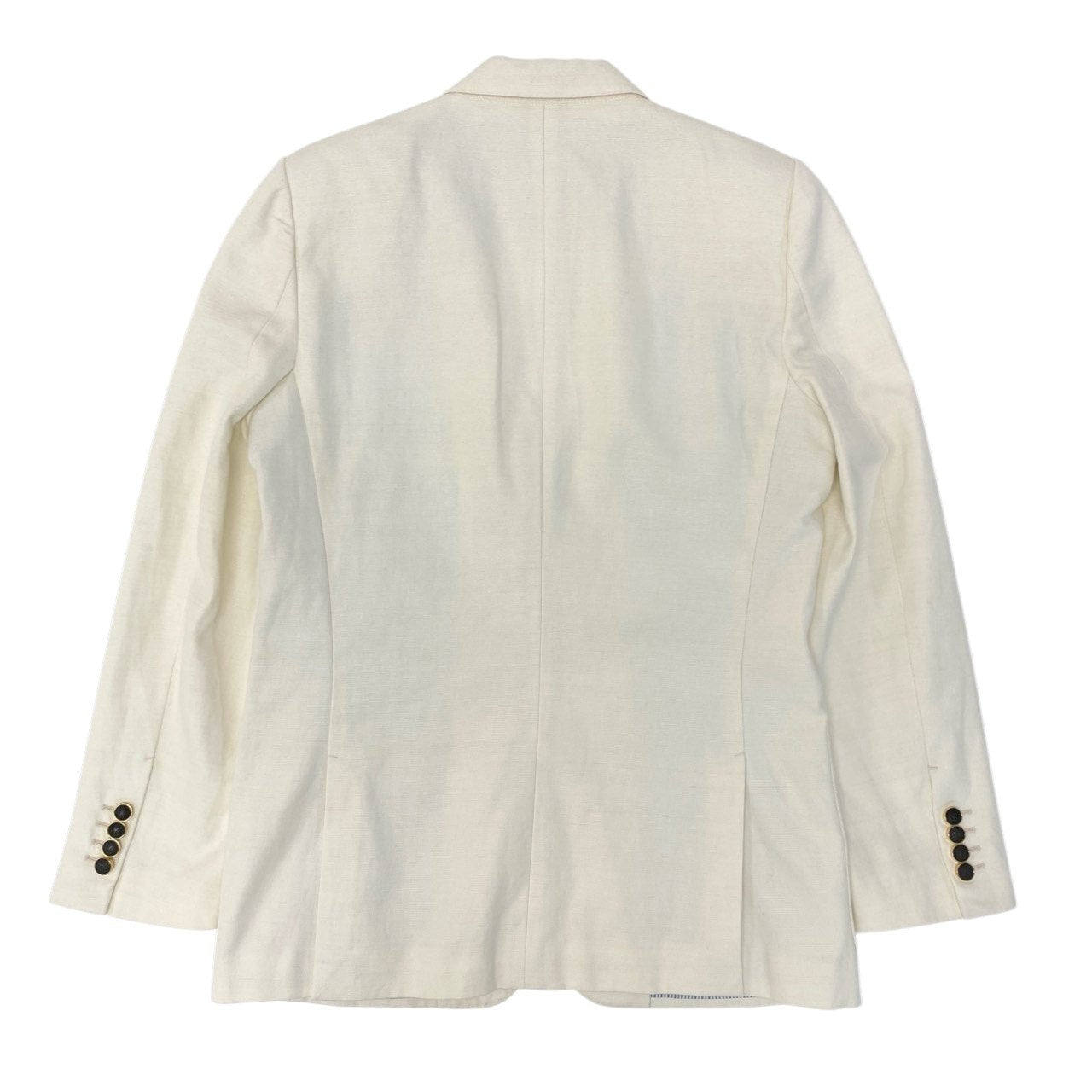 14c5 LOUIS VUITTON ルイヴィトン LVロゴボタン コットンリネン 金ボタン ブレザー テーラードジャケット サイズ50 ホワイト系(生成り) メンズ 男性用 サマージャケットk02i