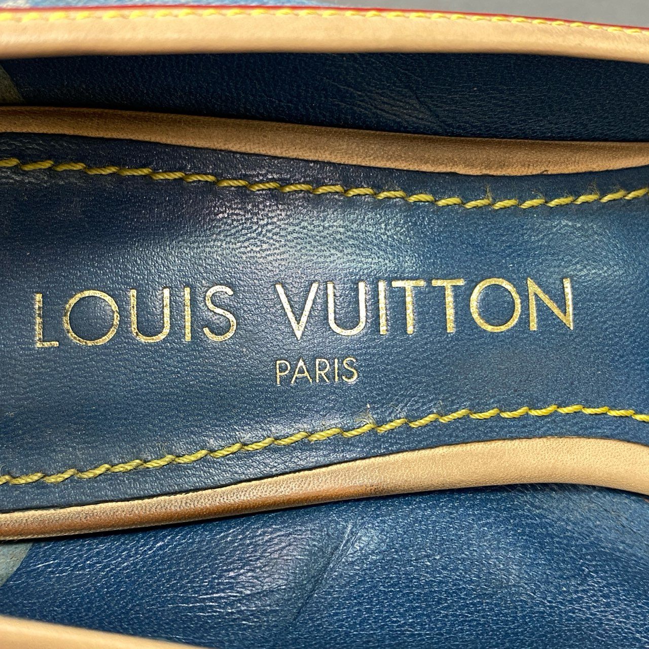 6l4 LOUIS VUITTON ルイヴィトン モノグラムデニム リボンモチーフ パンプス サイズ36 レディース