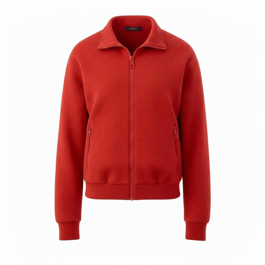 Id15 LOUIS VUITTON ルイヴィトン LV モノグラム ジップジャケット Monogram Zip Jacket サイズS レッド ブルゾンt18r