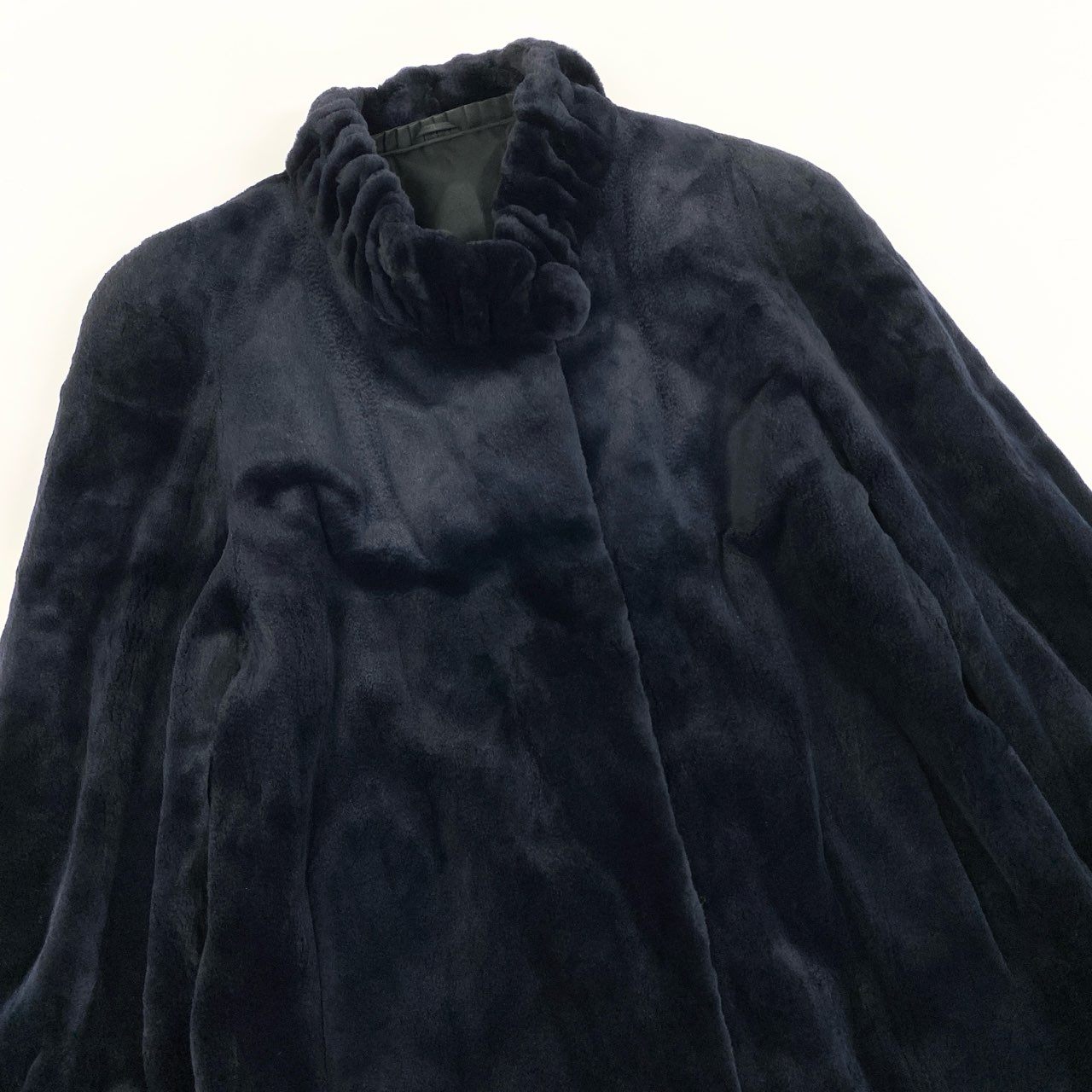 70b16 SAGA MINK サガミンク 染め シェアードミンクファー ロングコート サイズF ダークネイビー 最高級本毛皮 Mink Fur Coatt18r