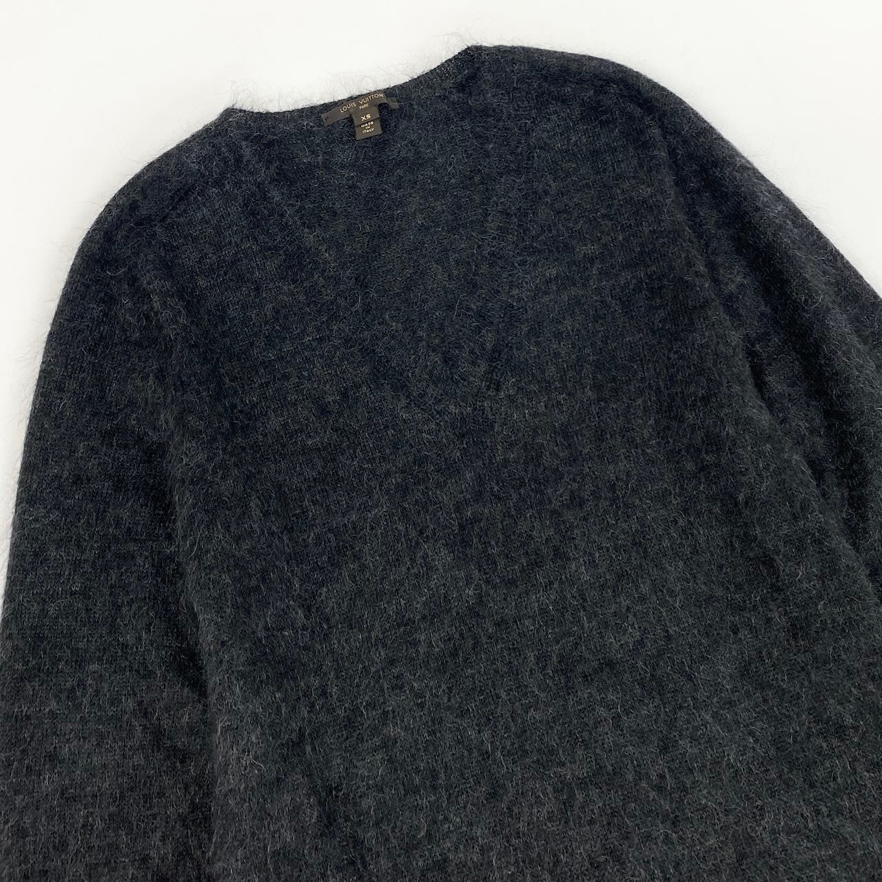 Ed23  LOUIS VUITTON ルイヴィトン グラデーションスパンコール ニットワンピース モヘアブレンド Vネック F4KD24ODX サイズXS グレー レディース 女性用k02i