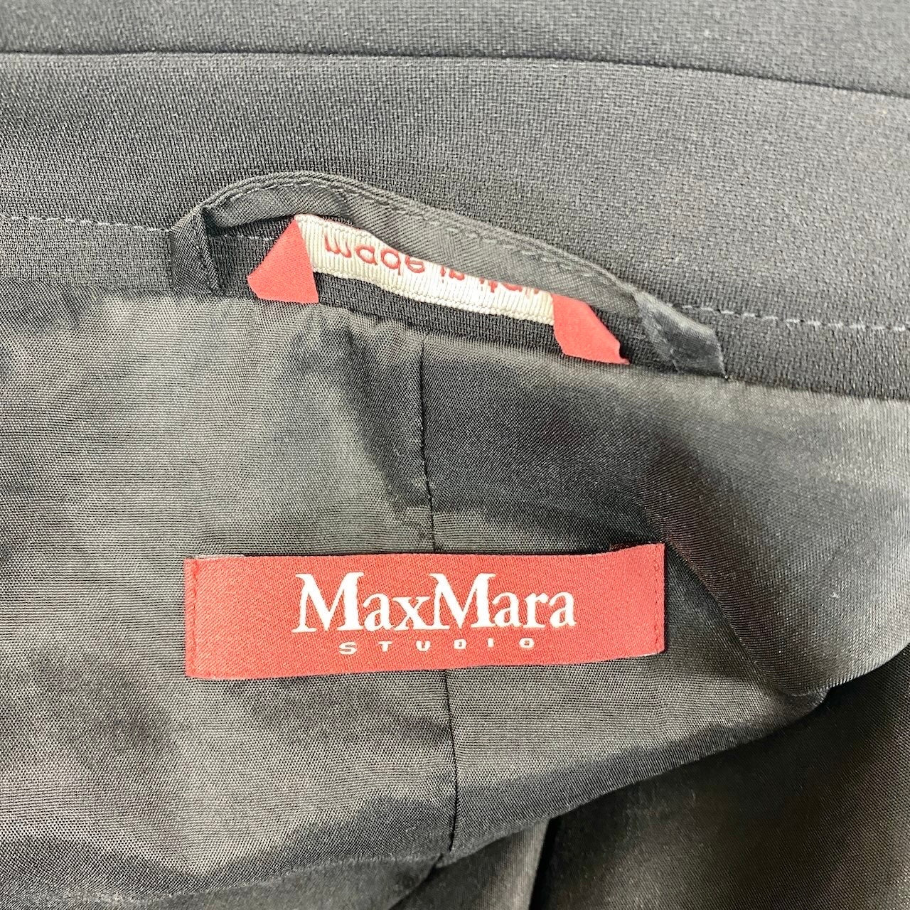 62i1 【美品】 MaxMara STUDIO マックスマーラ ステュディオ テーラードジャケット フォーマル サイズ42 ブラック レディース 女性用u02t