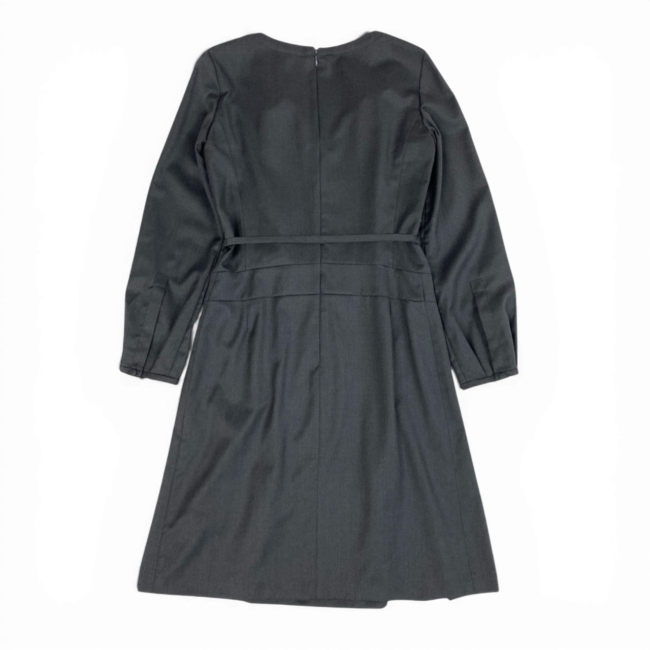 Eb12 CELINE セリーヌ 馬車ベルト付き Aラインワンピース サイズ38 グレー Vintage Dress ドレス フランス製t18r