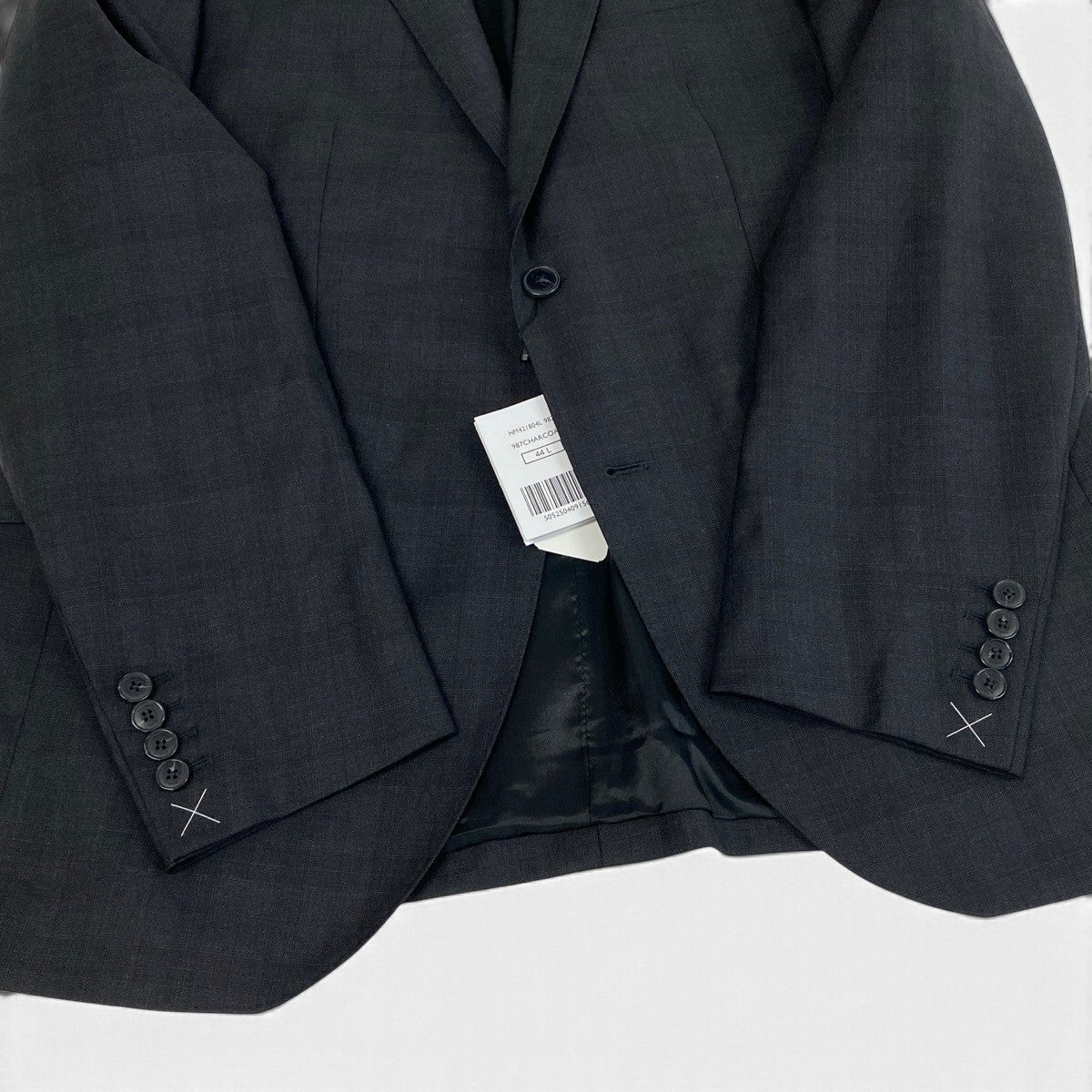 10j14 【新品保管品】HACKETT LONDON ハケット 大きいサイズ スーツセットアップ テーラードジャケット スラックスパンツ 54サイズ グレー ウール100％ メンズ 男性用u02t
