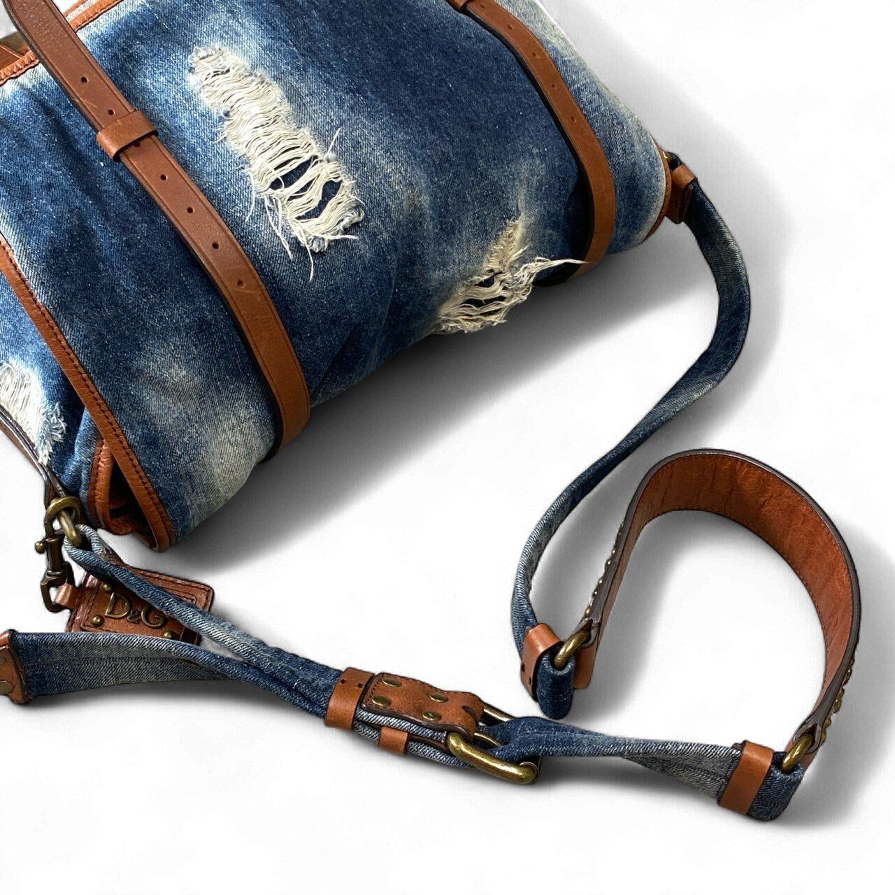 ak18 D&G DOLCE&GABBANA ドルチェ＆ガッバーナ 00’ｓ Vintage doubleflap denim Shoulderbag メンズ ショルダーバッグk02i