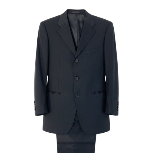 66d27 【美品】 BURBERRY BLACK LABEL バーバリー ブラックレーベル セットアップスーツ シングルスーツ 3B 無地 メンズ 紳士服 ビジネス 38R ブラックo07t