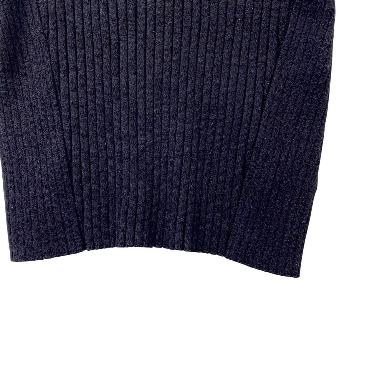 75b26 FOXEY フォクシー ノースリーブリブニットセーター 襟付きVネックニット トップス 40819 38サイズ ブラック 画像参照 レディース 女性用u02t