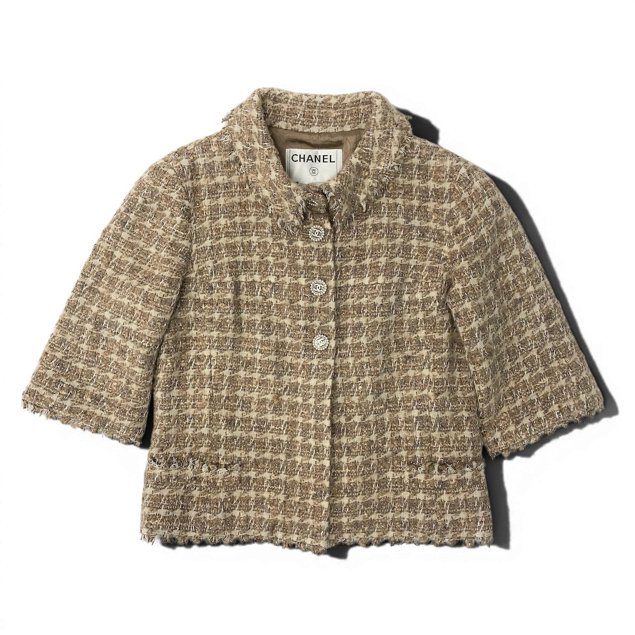 Cd20 CHANEL シャネル 05A P26859 ココマークボタン ショートツイード