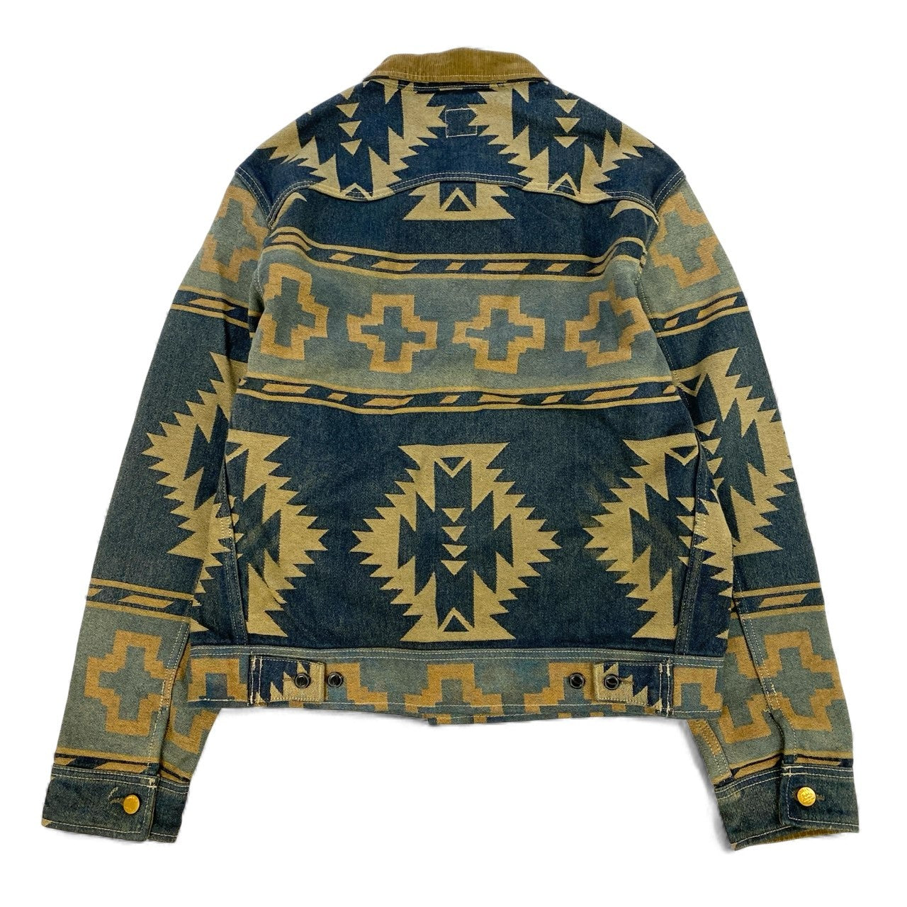 54L5 RRL ダブルアールエル ラルフローレン Valero Jacquard Trucker ネイティブ ジャガード ジャケット サイズL インディゴ メンズ 男性用 アウターk02i