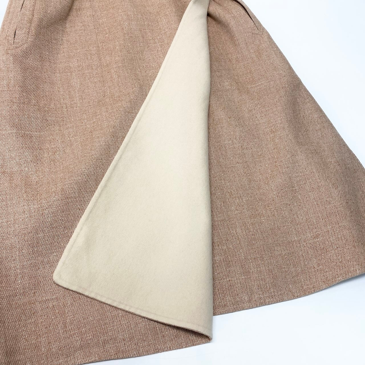 E 【未使用保管品】 タグ付 HERMES エルメス ダブルフェイス ラップコート スリーブレス ロングコート 38 ピンクベージュ カシミヤ レディースnu1