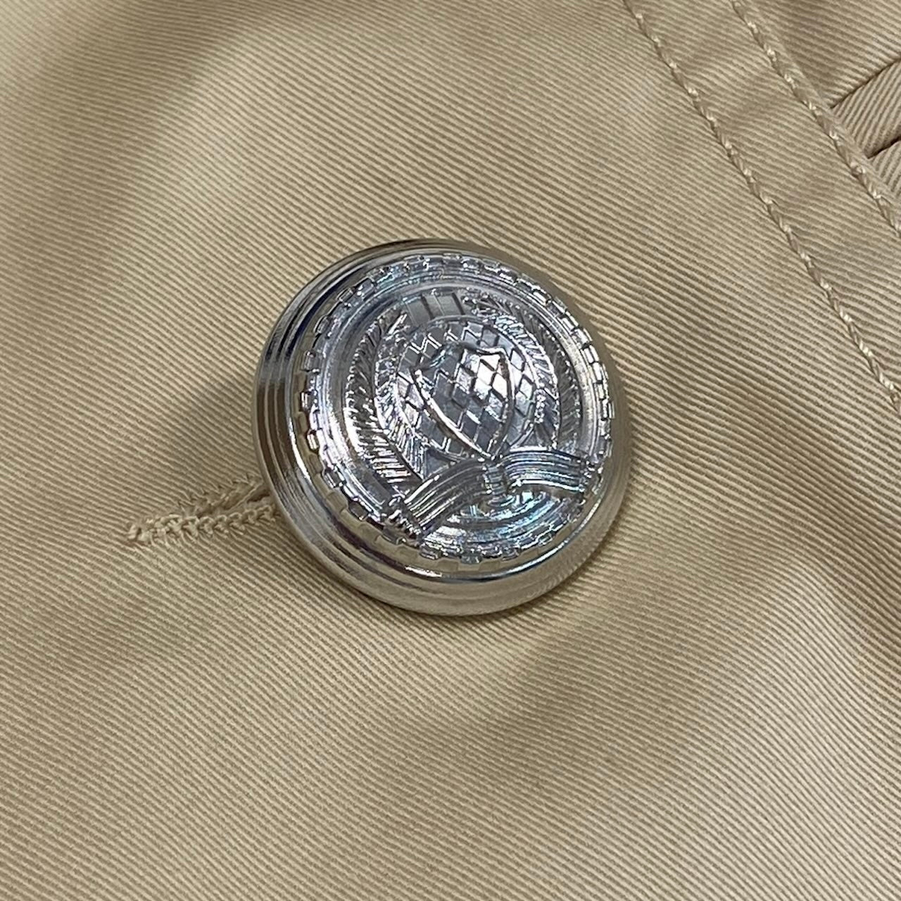 Ec24 BALMAIN バルマン ショートトレンチコート Short Trench Coat サイズ38 ベージュ スプリングコート 銀ボタンt18r