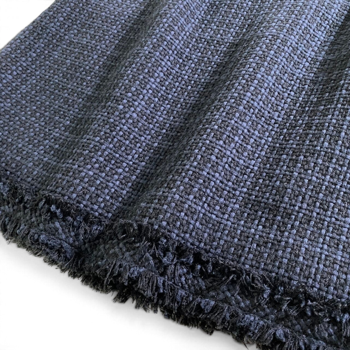 20j23 【美品】FOXEY フォクシー スカートセットアップ ノーカラーツイードジャケット スカート 38サイズ ネイビー レディース 女性用u02t