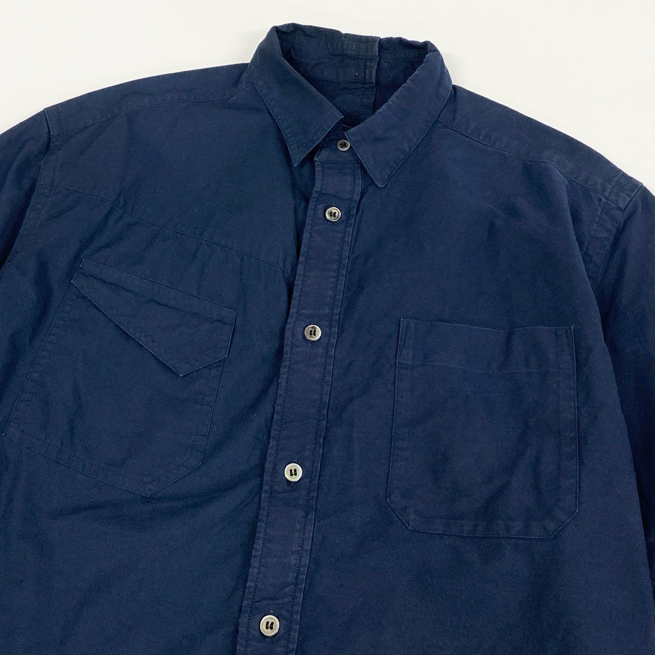 29a9 sacai サカイ 半袖シャツ ドッキングシャツ アシンメトリー トップス 1 ネイビー コットン メンズ 男性用u02t