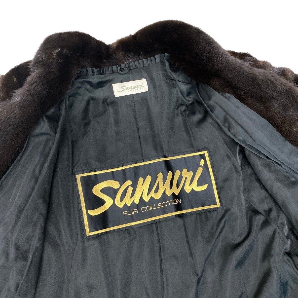 91h9 Sansuri FUR COLLECTION デミバフミンク ロングコート 丈105cm 裾幅250cm F ブラウン 最高級本毛皮 Mink Fur Long Coat 裾幅250cmt18r