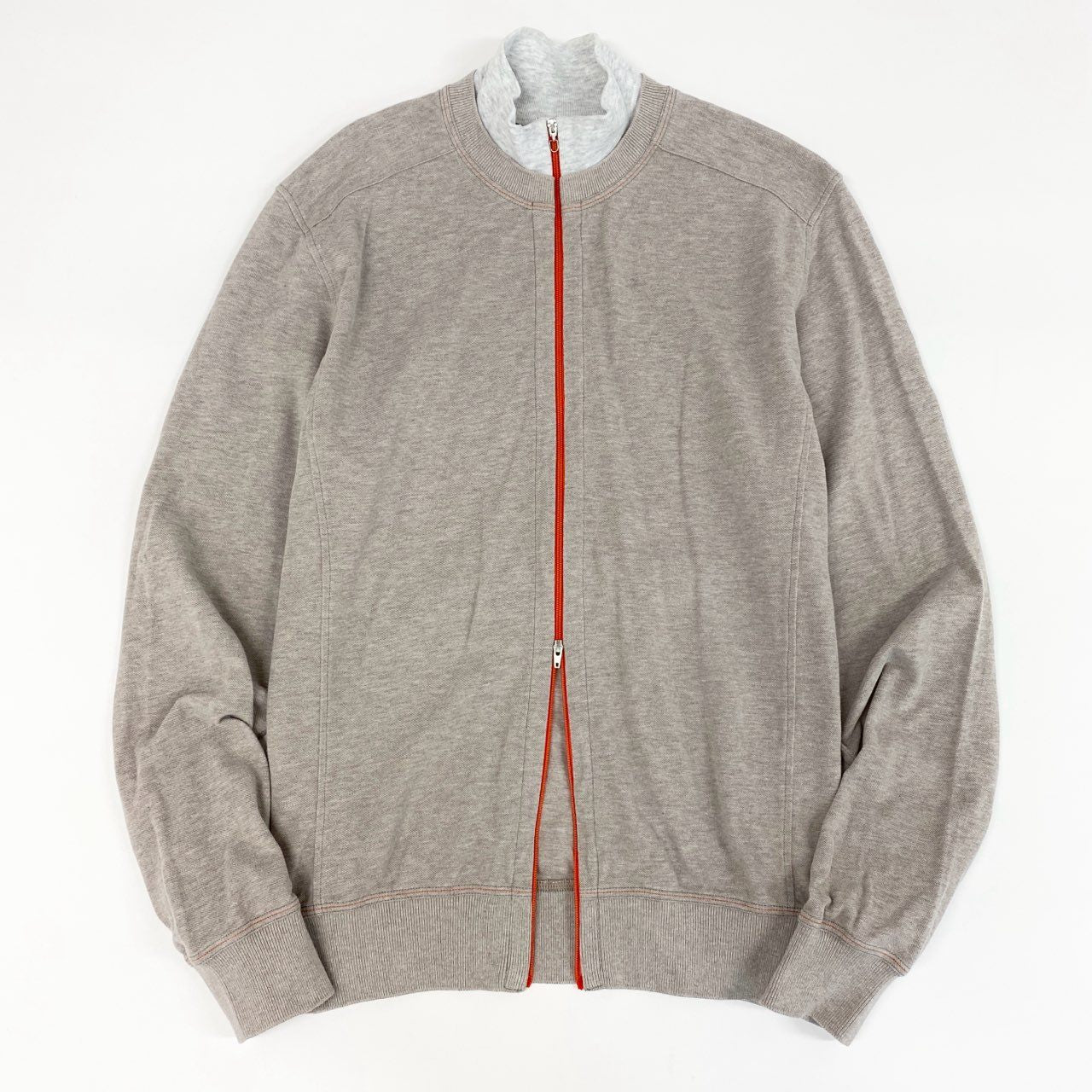 27F25 BRUNELLO CUCINELLI ブルネロクチネリ イタリア製 ダブルジップ レイヤードデザイン ジャケット トップス ドライバーズ 15 ベージュ グレー メンズ