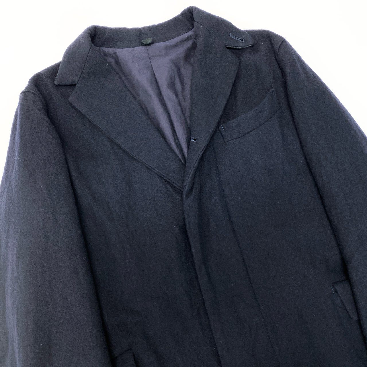 78b27 ARTS＆SCIENCE アーツアンドサイエンス チェスターコート ロングコート アウター 2 ネイビー ウール メンズu02t