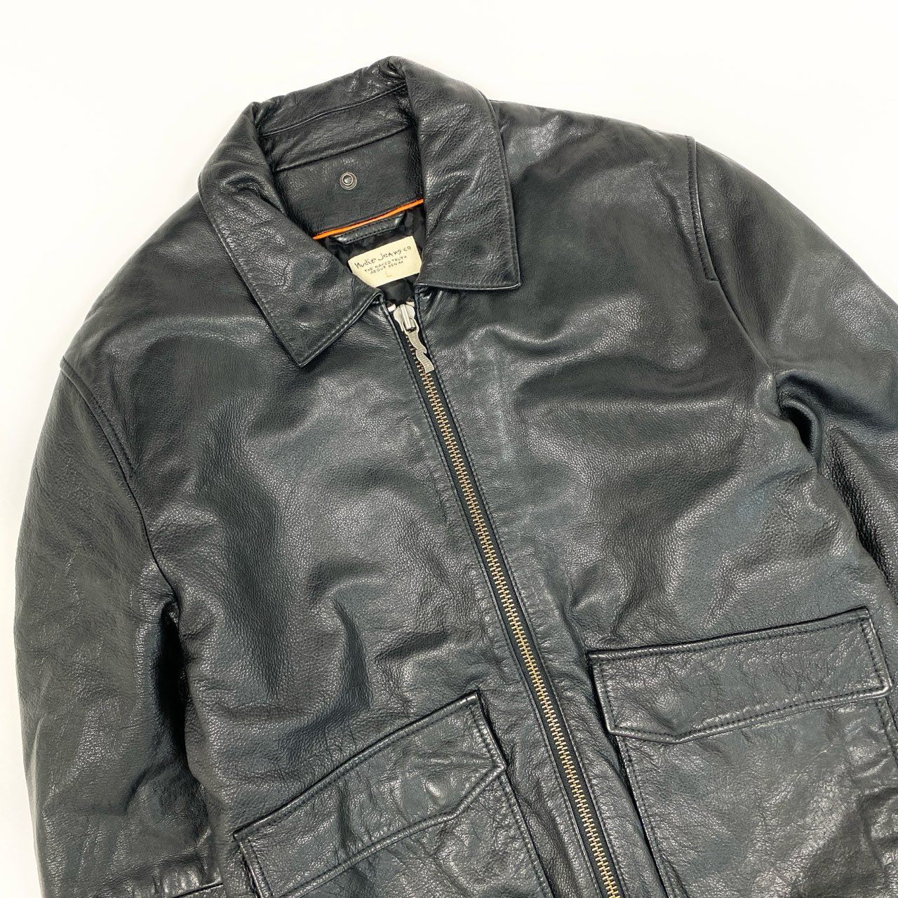 10i16 nudie jeans ヌーディージーンズ G-1 レザージャケット シングルライダース サイズL ブラック 牛革 メンズu02t