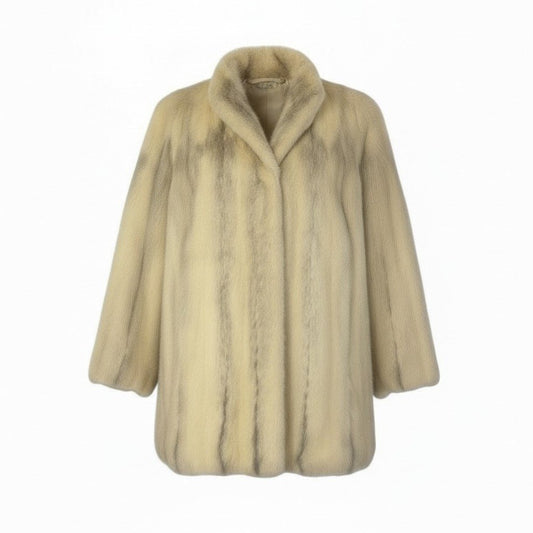 14c21 SAGA FOX サガフォックス 銀サガ ブルーフォックス ファーコート サイズ9 ホワイト 本毛皮 Blue Fox Fur Coatt18r