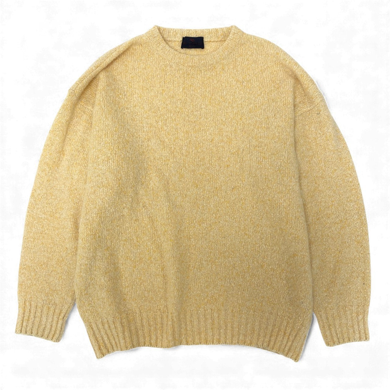 77L8 ETRO エトロ クルーネック ニット セーター 50 イエロー カシミヤ100 メンズ 紳士服 イタリア製u02t