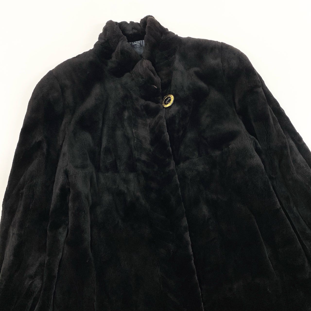 67b16 Giovanni Valentino ヴァレンティノ SAGA MINK サガミンク シェアードミンクファー ロングコート サイズF ブラック 最高級本毛皮 Mink Fur Long Coatt18r