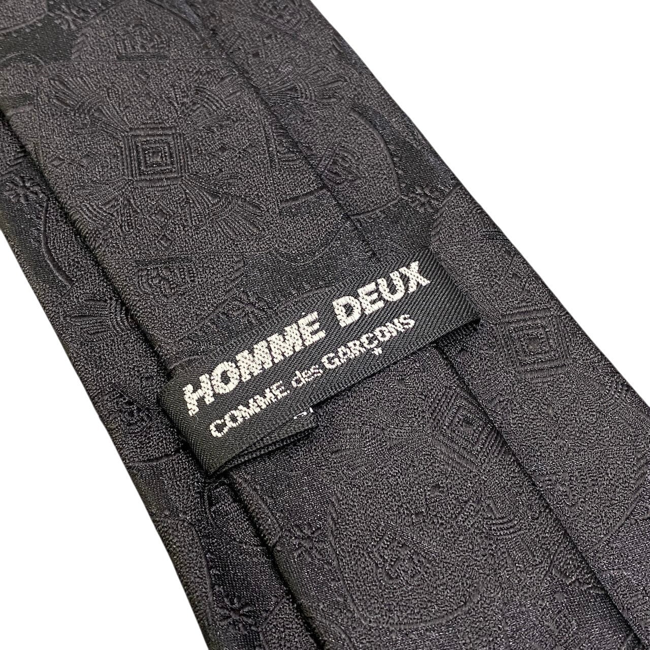 e18 COMME des GARCONS HOMME DEUX コムデギャルソン オムドゥ ネクタイ シャドー模様 日本製 ブラック メンズ 男性用u02t