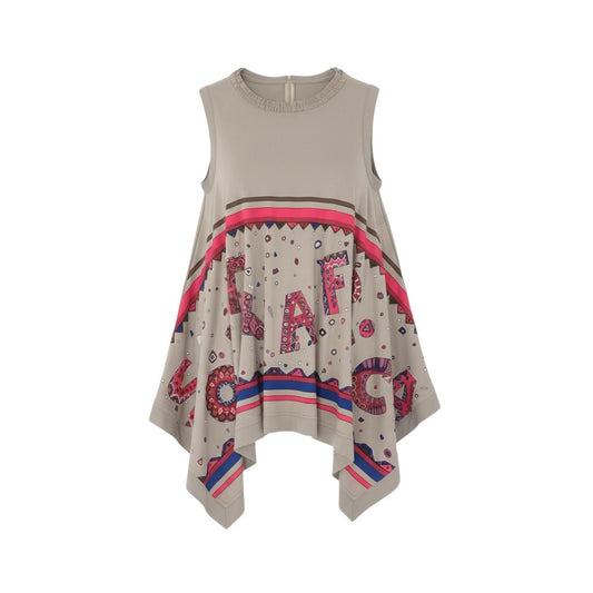 26k27 TOKUKO1er VOL トクコプルミエヴォル ノースリーブワンピース フレアワンピース 襟フリル アルファベットプリント レディース 女性用 9 ベージュ系u02t