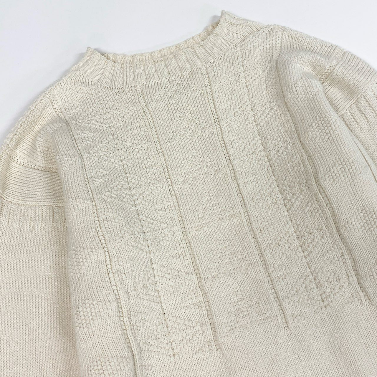 Ma28 Maison Margiela メゾンマルジェラ デストロイ アランニット フィッシャーマン セーター ニットセーター Mサイズ アイボリー メンズ 男性用o07t