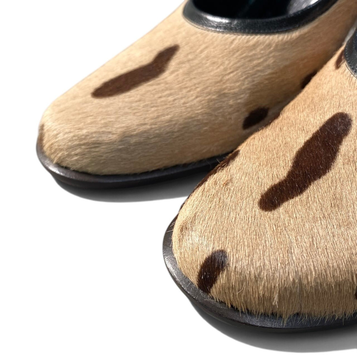 2i16 【美品】FENDI フェンディ ハラコ ヴィンテージ パンプス チャンキーヒール シューズ 35 1/2サイズ ベージュ ブラウン レディース 女性用u02t