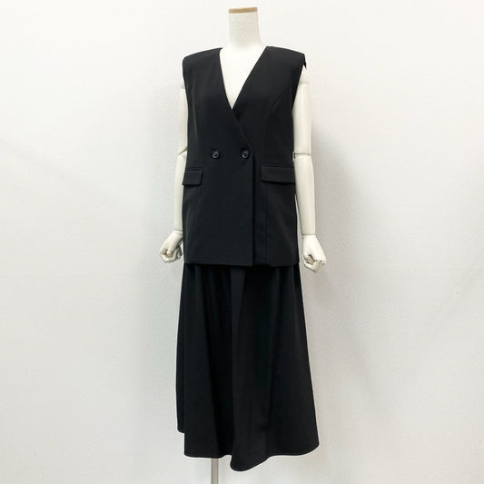 41a23 《美品》 ELENDEEK エレンディーク 24AW コンビネーション ジレワンピース 1 ブラック ドレス DRESS ONE PIECE