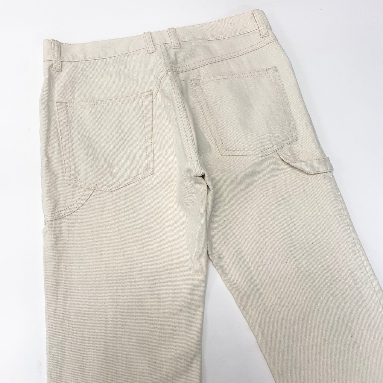 55d30 ALEXANDER MCQUEEN アレキサンダーマックイーン ワークパンツ カラーデニム ボトムス イタリア製 アイボリー系 コットン100％ メンズ 紳士服u02t