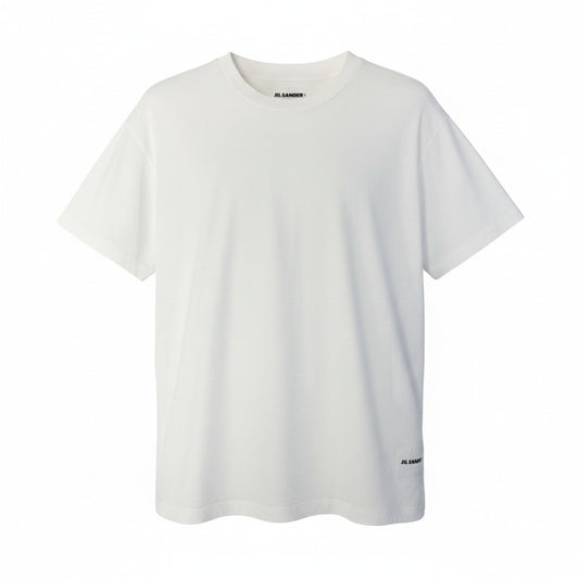 20d27 JIL SANDER＋ ジルサンダープラス 半袖Tシャツ  クルーネック カットソー トップス サイズL ホワイト コットン100％ メンズ 紳士服u02t