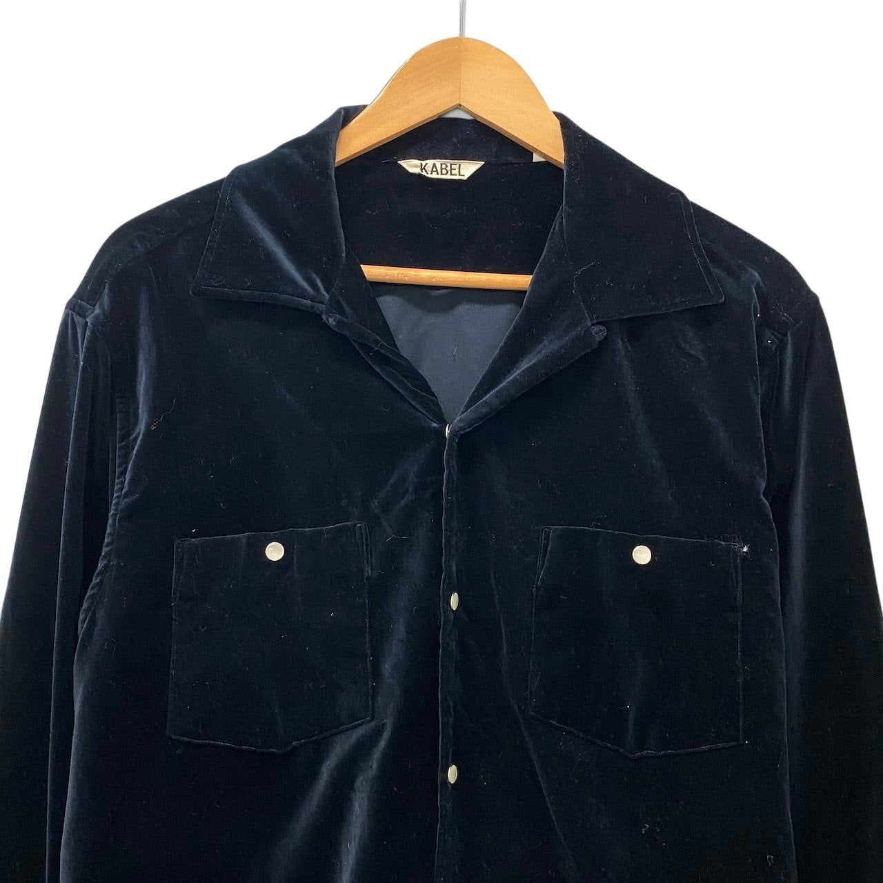 20f16 KABEL カベル ロングスリーブシャツ ベロアシャツ KL0319-02-1105V サイズ3 ネイビー メンズ 紳士服u02t