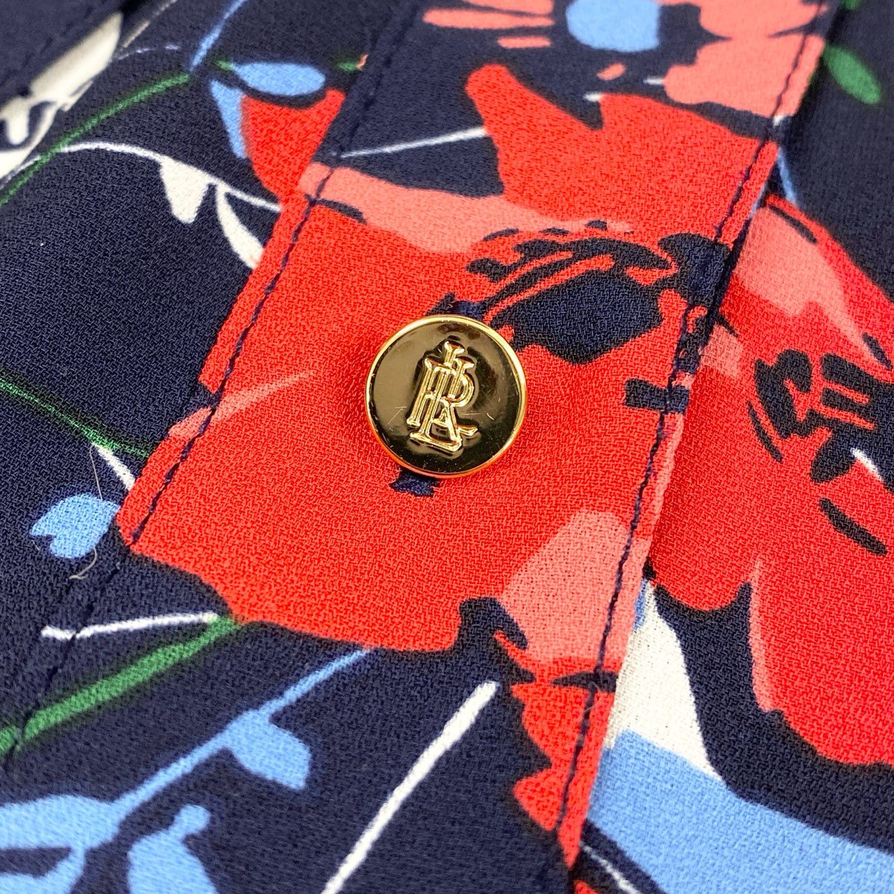 31b11 LAUREN RALPH LAUREN ローレンラルフローレン 長袖ロングワンピース 花柄ワンピース シフォン ペチコート付 8 170/96A マルチカラー ポリエステル100％ レディースo07t