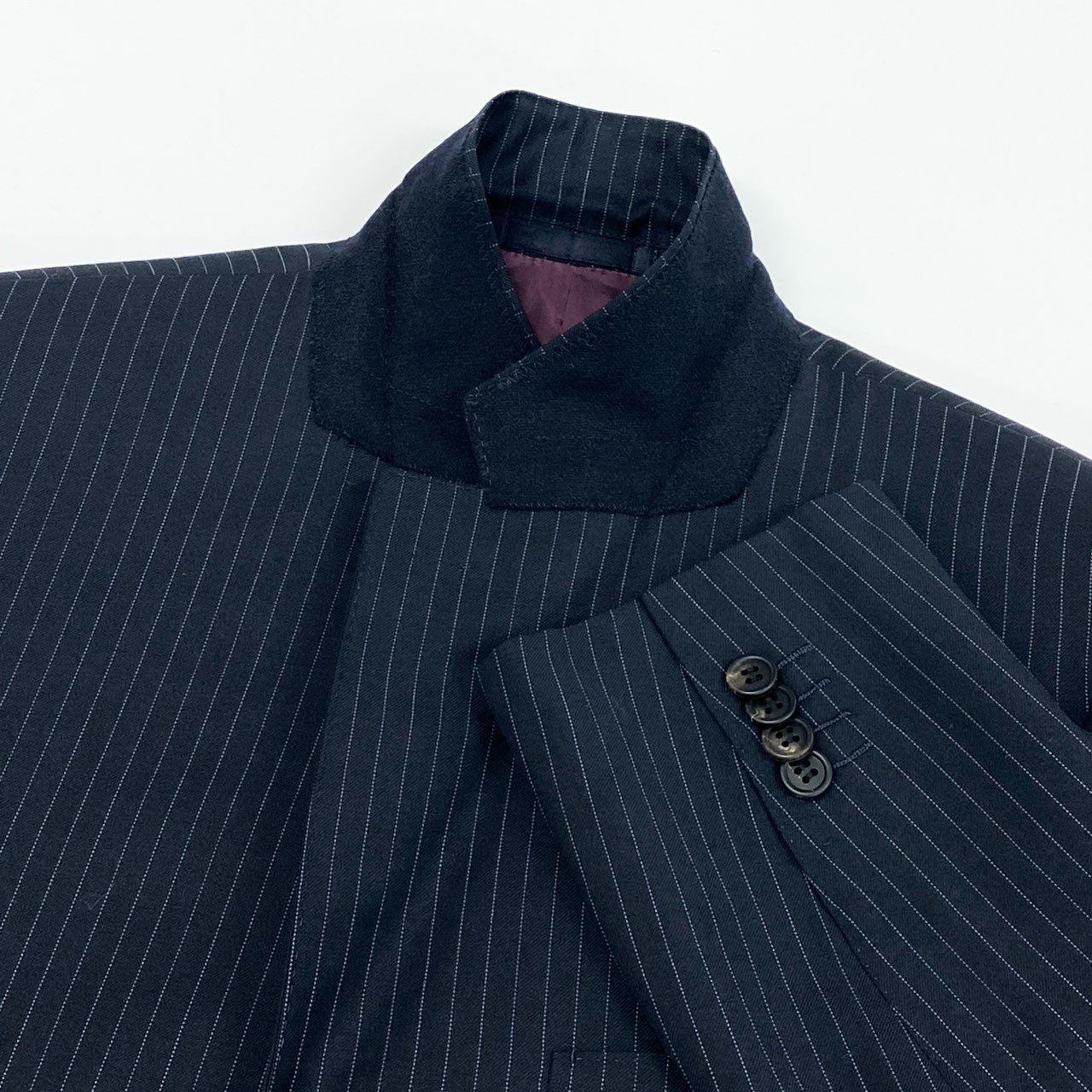 73f27 Paul Smith ポールスミス セットアップスーツ ストライプ ウール super 120's イタリア製 メンズ 男性用 FN-GS-23359 L ダークネイビー