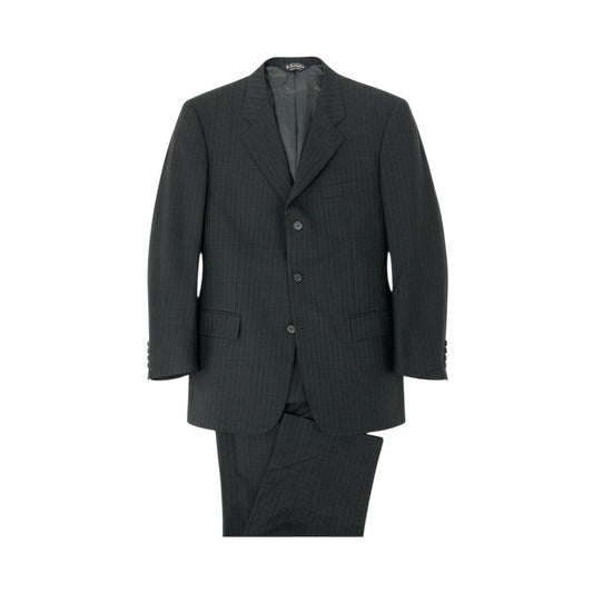 3k28 Brooks Brothers ブルックスブラザーズ セットアップスーツ シングル 3B ストライプ柄 背抜き ウール混 メンズ 紳士服 ビジネス 40REG ブラックu02t