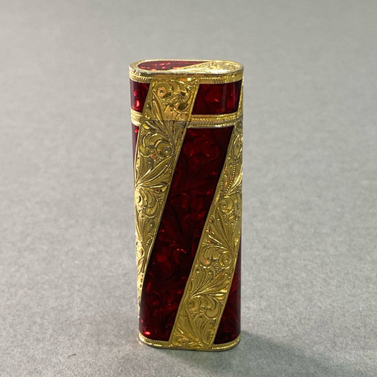 g9 Cartier カルティエ Roy King ロイキング ライター 喫煙具 ローラーガスライター 装飾  レッド ゴールド k18刻印