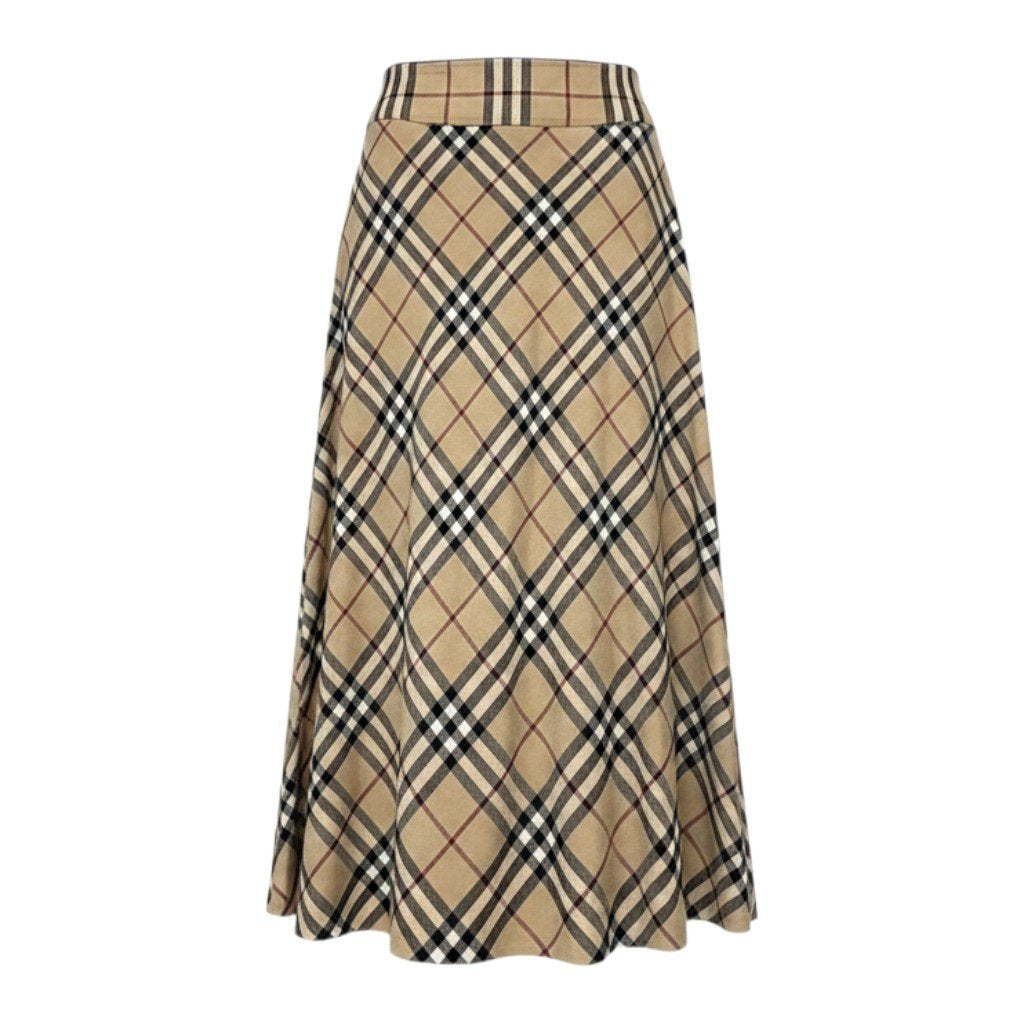 45j15 BURBERRY LONDON バーバリー ノバチェック スカート サイズ36 ベージュ Nova Check Skirtt18r