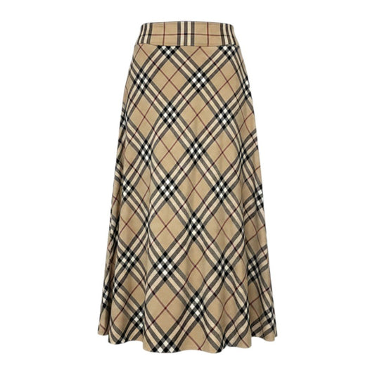 45j15 BURBERRY LONDON バーバリー ノバチェック スカート サイズ36 ベージュ Nova Check Skirtt18r