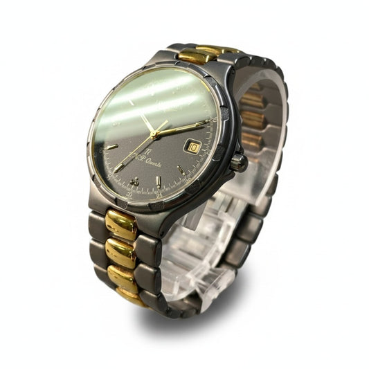 i10 稼働品 LONGINES ロンジン Conquest Ti コンクエスト チタン VHP クォーツ 腕時計 シルバー ゴールド メンズu02t