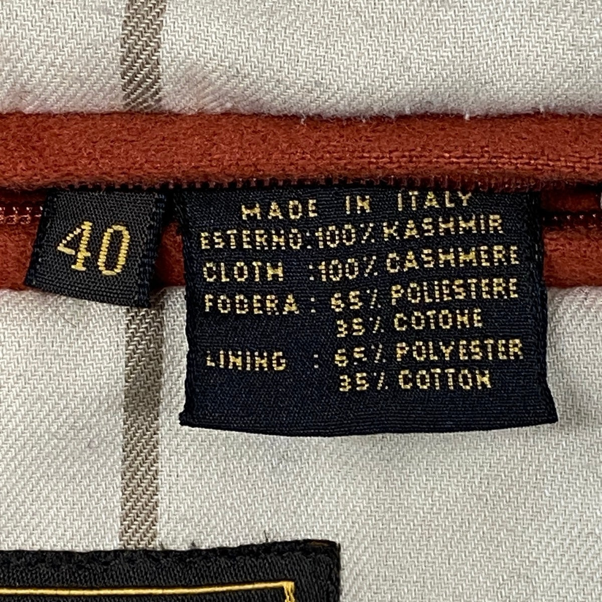 j19 Loro Piana スタンドカラーカシミヤベスト ジャケットベスト アウター 40サイズ オレンジ カシミヤ100％ レディース 女性用u02t