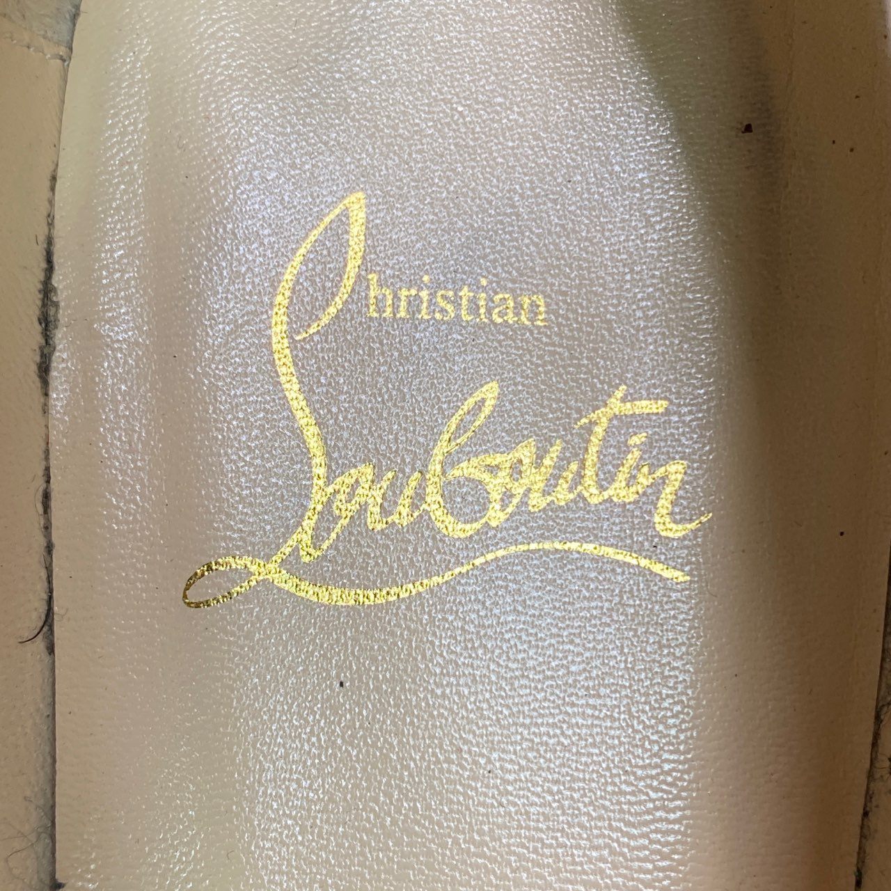 9a10 Christian Louboutin クリスチャンルブタン スタッズ スリッポン レザーシューズ 36 ブラック Leather イタリア製 ローファー