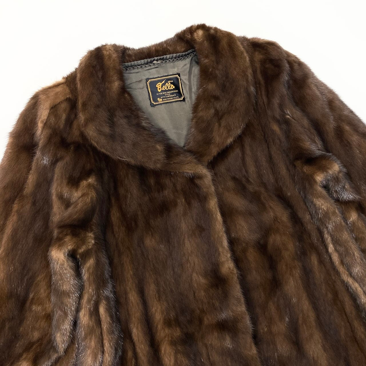 47c18 GINZA Bella デミバフミンク ファーコート サイズ11 ブラウン 本毛皮 Mink Fur Coat リアルファー 毛質◎t18r