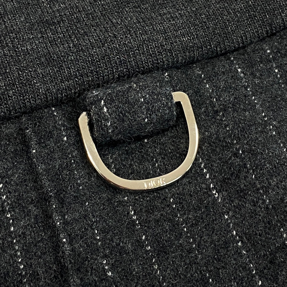 9f5 Dior  Homme ディオールオム ウールパンツ ボトムス ストライプ柄 ロゴ刺繍 ウエスト調整可 サイズS グレー  メンズ 紳士服u02t