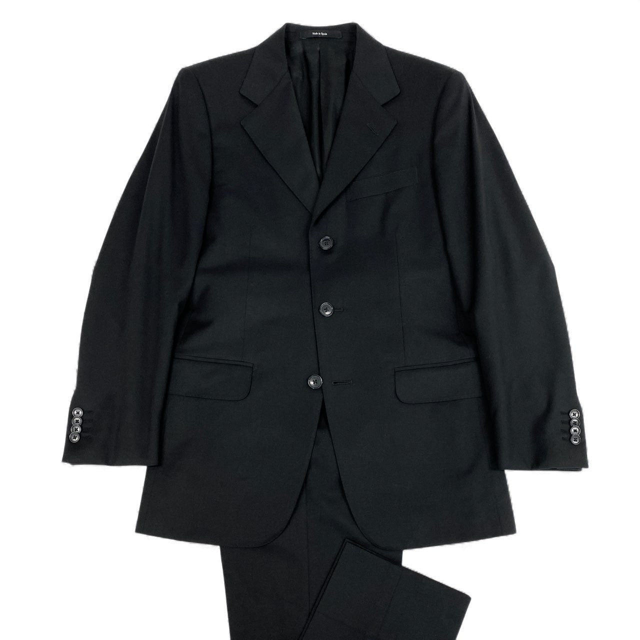 86l20 Ermenegildo Zegna エルメネジルドゼニア スーツセットアップ テーラージャケット スラックス 44サイズ ブラック メンズk02i
