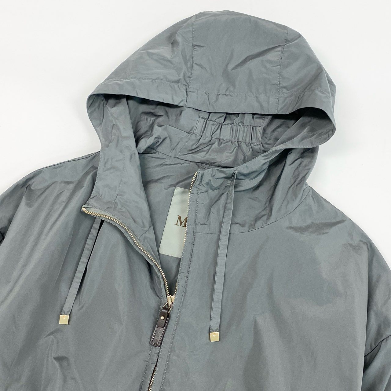 57h4 Max Mara マックスマーラ The Cube. テクニカル タフタパーカー フーディージャケット サイズ38 グレー系 レディース ライトアウター 羽織k02i