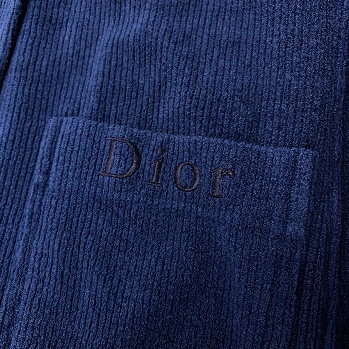 Eh10 Christian Dior SPORT クリスチャンディオール チェスターコート リブパイル CDロゴ 金ボタン サイズM ネイビー レディースo07t
