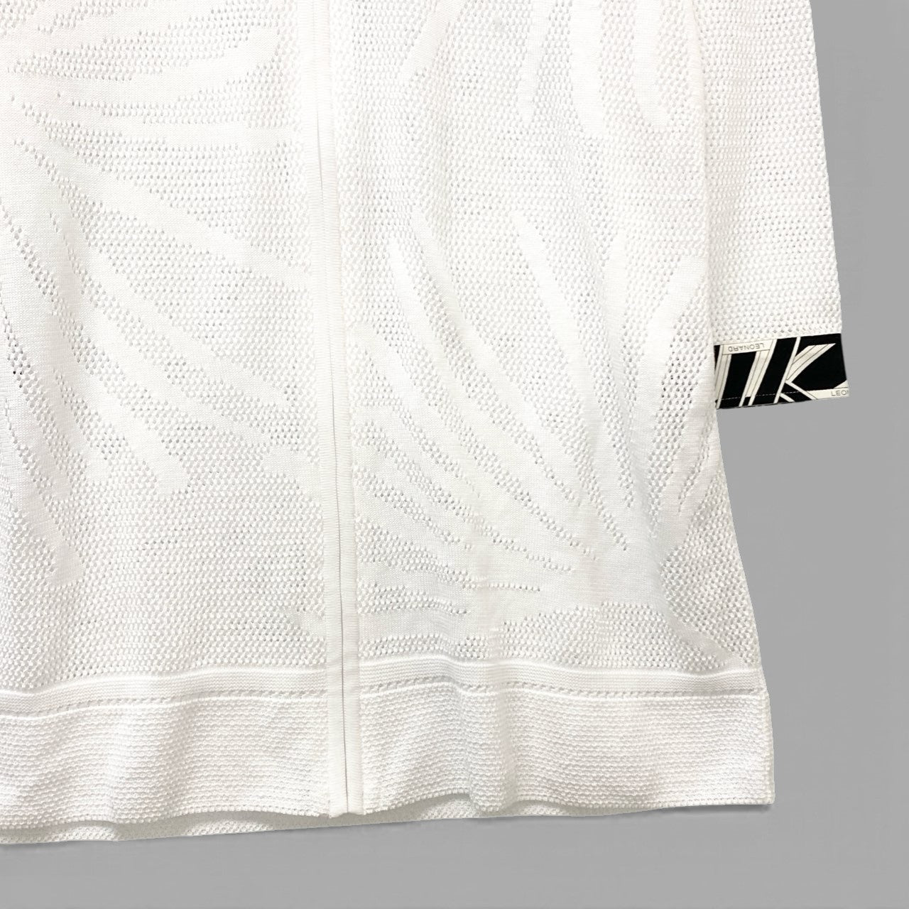 14b13 LEONARD レオナール ニットフーディージャケット ジップアップパーカー トップス 0577362 42サイズ ホワイト レディース 女性用u02t